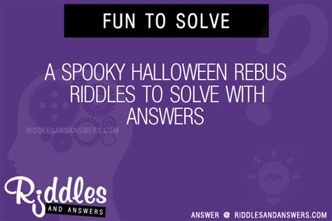 30 A Spooky Halloween Rebus Riddles With Answers To Solve Puzzles