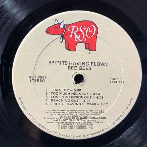 Bee Gees Spirits Having Flown Vinyl Us Pressing 1979 Etsy Canada In