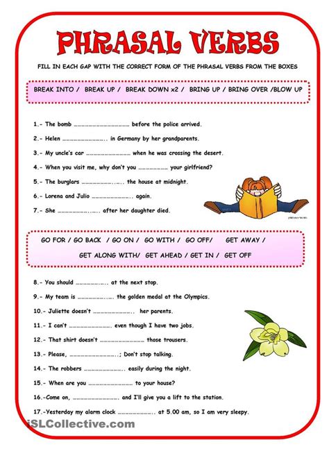 Phrasal Verbs Verb Worksheets Verb English Grammar Worksheets