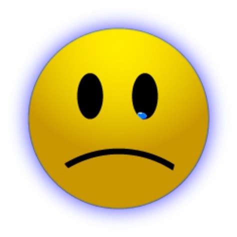 Sad Smiley Face With Tear In Eye Free Image Download