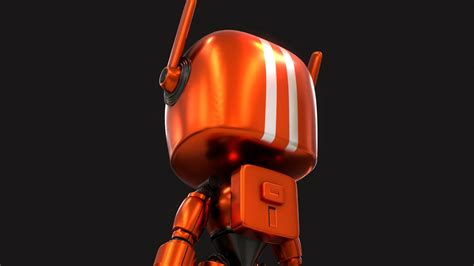 Sci Fi Orange Robot 3d Model Cgtrader