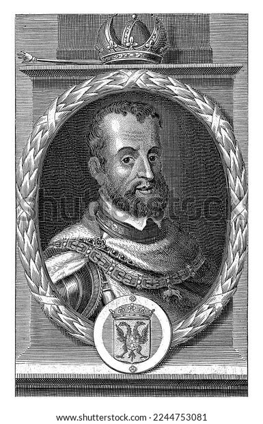 Portrait Charles V Habsburg German Emperor Stock Illustration