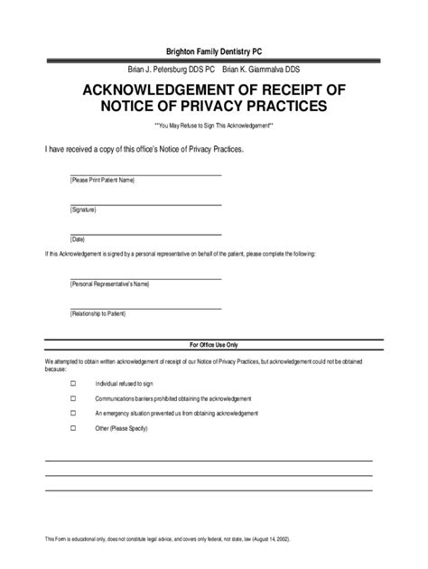 Notice Of Privacy Practices Form Fill Out And Sign Printable Pdf