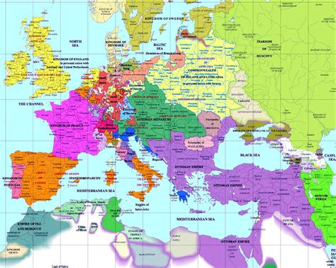 Map Of Europe 1600 To 1700