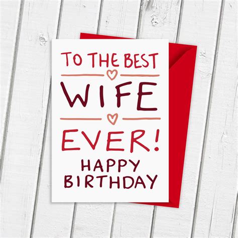 Birthday Card For Best Wife Ever By A Is For Alphabet