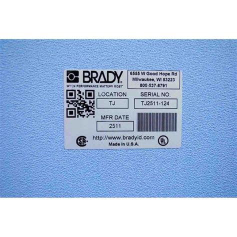 B33 17 434 Brady Adhesive Label B33 B434 Silver 1 X 2 Singapore Eezee