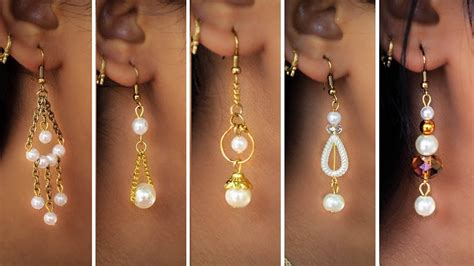 5 Easy Pearl Earring Design DIY 5 Min Craft Hand Made Jewelry Art
