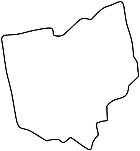 Ohio Map Outline Printable State Shape Stencil Pattern Outline