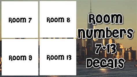 Roblox Bloxburg Room Numbers 7 13 Decal Ids Doovi