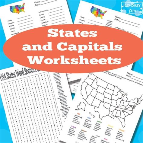 States And Capitals Worksheets Homeschool States Capitals 4th