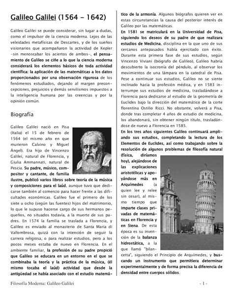 Calam O Biografia Galileo Galilei