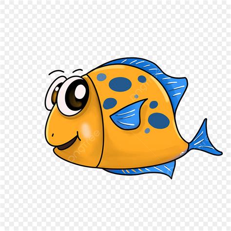 Yellow Fish Clipart Transparent Background Cute Yellow Fish Cartoon