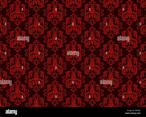 Seamless Luxury Ornamental Background Red Damask Seamless Floral