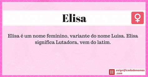 Significado De Elisa Significado E Curiosidades Do Nome