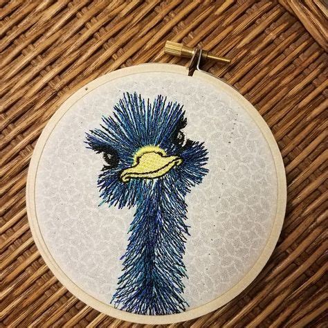 Machine Embroidery Designs Ostrich Birds In 2020 Embroidery Designs