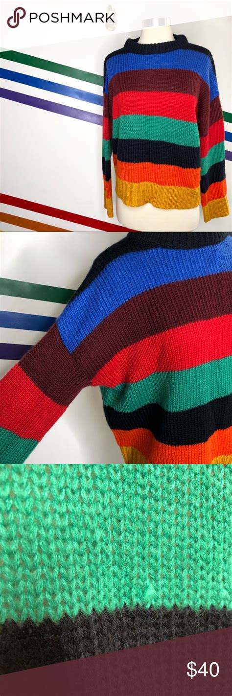 New Urban Outfitters Colorful Striped Sweater Urban Outfitters