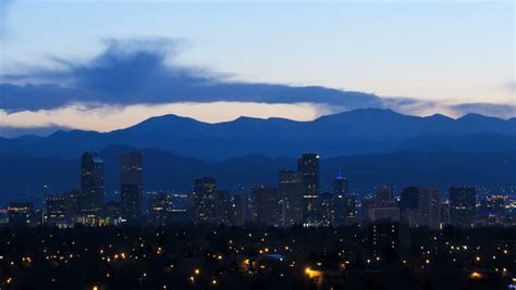 Night Time Skyline Of Denver Colorado Image Free Stock Photo