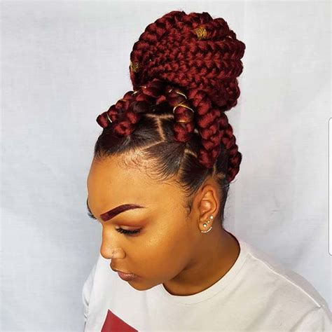 Big Box Braids Bun