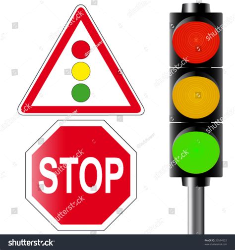 Traffic Signs Traffic Lights Stock Vector Royalty Free 20534522