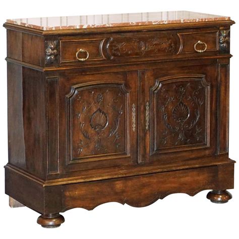 French Victorian Walnut Burr Satinwood Sideboard Chest Of Drawers