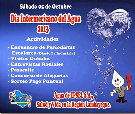 EDUCACIÓN SANITARIA de EPSEL S A Programación por el Día Interamericano del Agua EPSEL