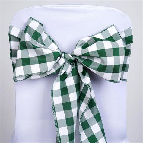 Spandex stretch table covers use for chairs. Gingham Chair Sashes | 5 PCS | Green/White | Buffalo Plaid ...