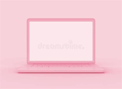 3d Laptop Pink Color On Pink Backgrounds Stock Illustration