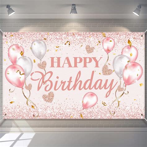 Buy Tatuo Pink And Rose Gold Happy Birthday Party Decorations Supplies