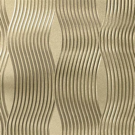Foil Wave Wallpaper Luxury Textured Vinyl Metallic Silver Rose Gold