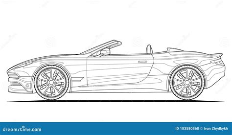 Coloring Pages For Adults Drawing Line Art Car Cabriolet Picture