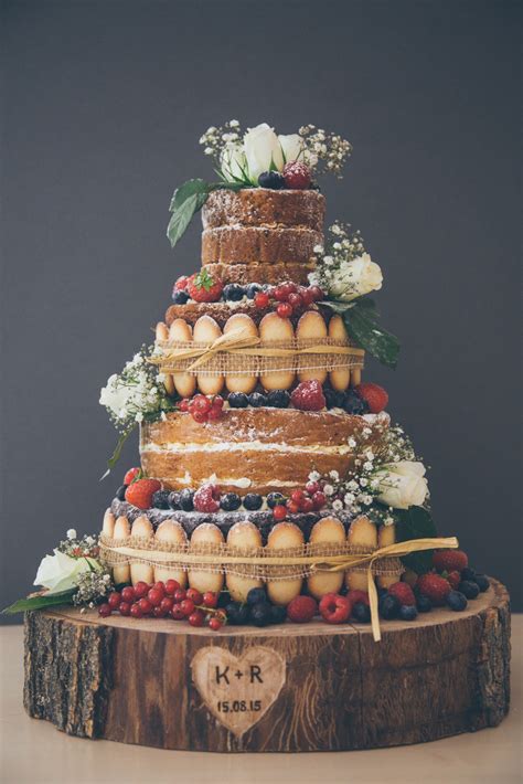 Tiered poppy seed wedding cake. Six Naked Wedding Cake Ideas