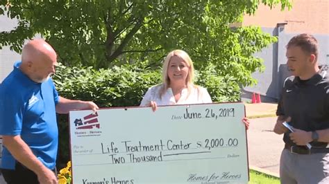Homes For Heroes Donates Check To Life Treatment Centers Wsbt