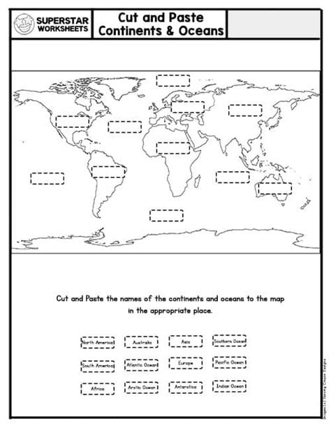 Free Printable Continents And Oceans Worksheet Worksheets For