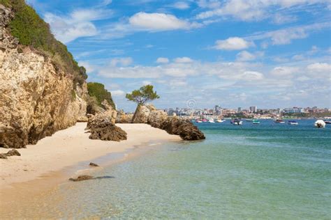 Schöner Strand Von Setubal Nahe Lissabon Portugal Stockbild Bild Von