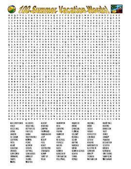 Help your kids gear up for summer vacation with our free printable summer fun word search puzzle. This is a free word search containing 100 words associated ...