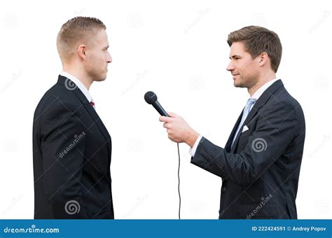 News Reporter Asking Questions To Businessman Stock Image Image Of