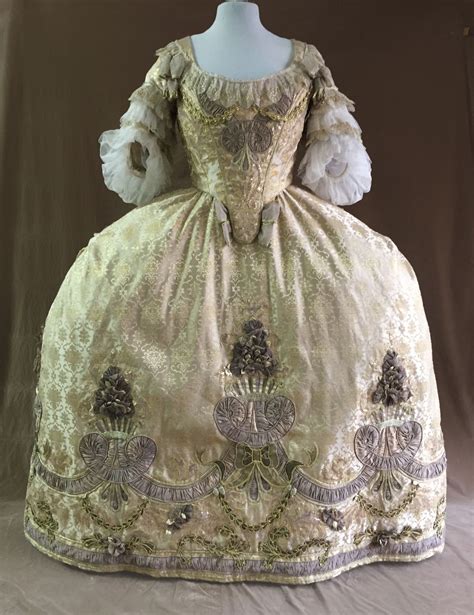 1700 Costume Mantua Marie Antoinette Rococò Court Dresses Lace