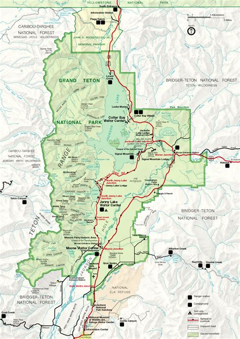 Carte Plan Grand Teton National Park