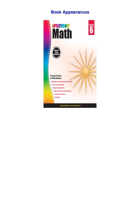 Books Spectrum Math Workbook Grade 6