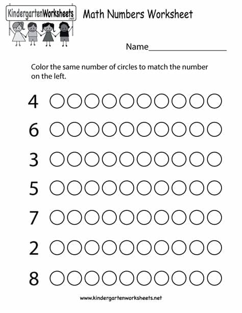 Math Numbers Worksheet - Free Kindergarten Math Worksheet ...