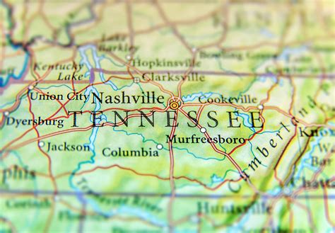 Laminated Map Large Detailed Administrative Map Of Tennessee State Images