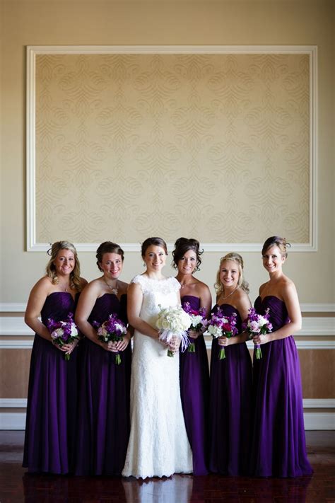 Long Royal Purple Bridesmaid Dresses With Sweetheart Necklines