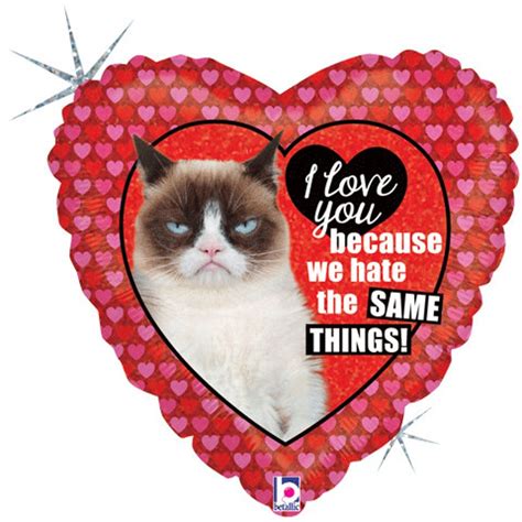 Grumpy Cat I Love You Balloon Package Valentines Day Wedding Etsy