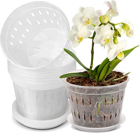 Pack Inches Orchid Pots For Repotting Clear Orchid Pot With Holes