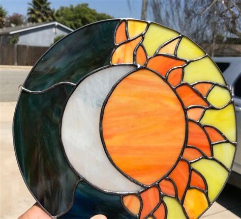 Sun And Moon Etsy Tiffany Style Stained Glass Etsy