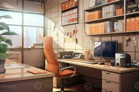 Office Interior Desktop Anime Visual Novel Game Generate Ai 27736598