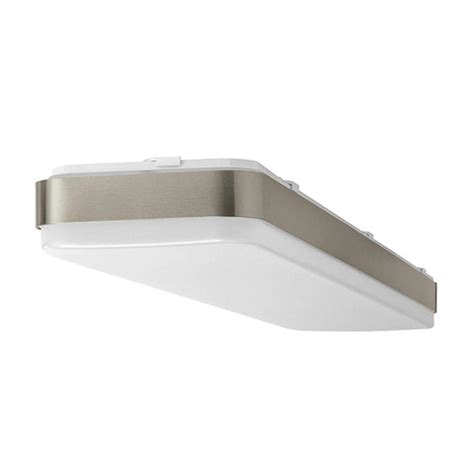 Most engineers will prefer flush mount lights. Hampton Bay 4 ft. x 1ft. Brushed Nickel Bright/Cool White ...