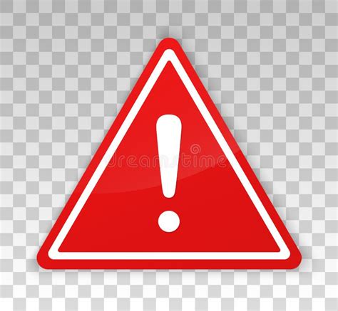 Alert Icon Attention Warning In Red Triangle White Exclamation Mark