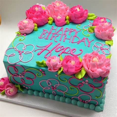 Birthday Cake For Girl Square Birthday Cake Beautiful Birthday Cakes