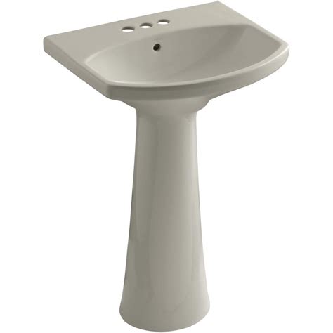 We bought this pedestal sink as part of a full bathroom redesign. KOHLER Cimarron 4 in. Centerset Pedestal Combo Bathroom ...